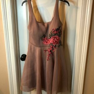 Wide Strap Formal Floral Dress